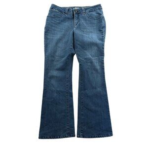 Vintage Lee Womens Jeans Size 32 Measured Blue Denim Bootcut Leg Classic Casual